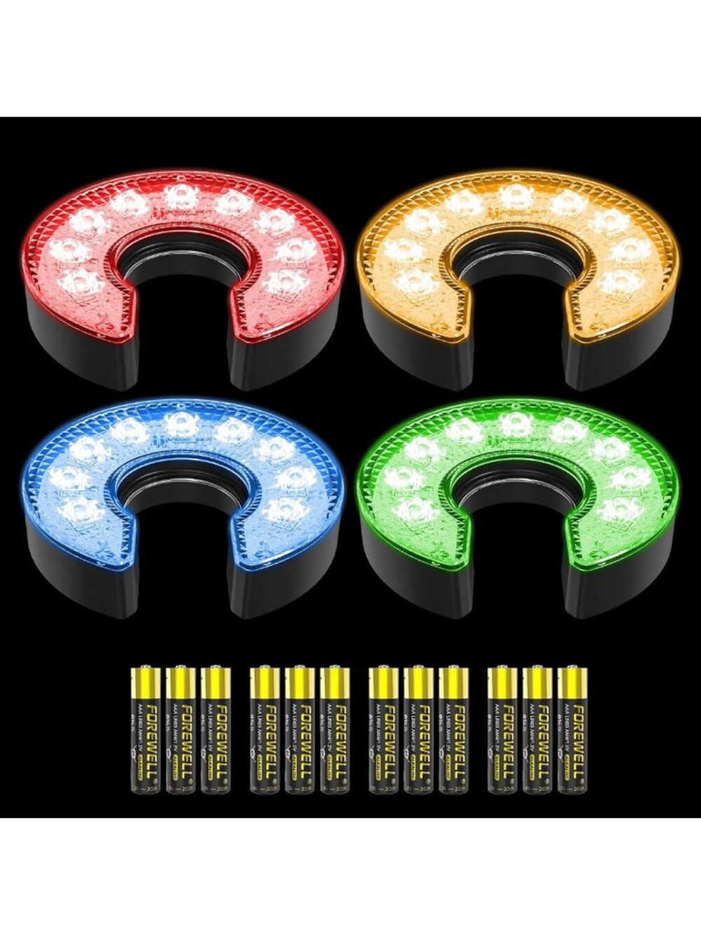 Battery-Operated LED Golf Hole Lights | C-Shape, 6 Colors, Night Practice